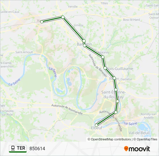 Mapa de TER de tren