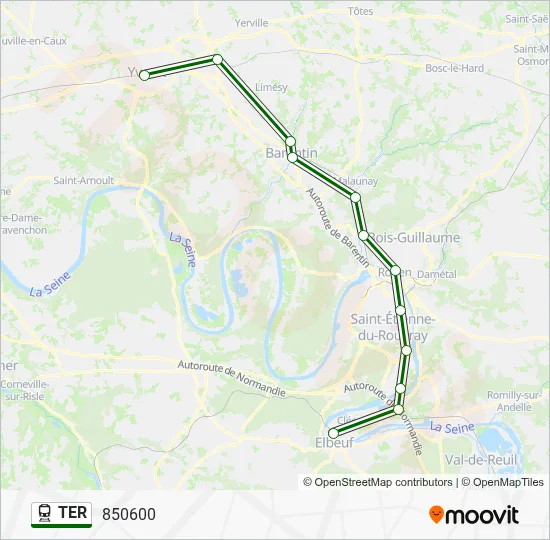 Mapa de TER de tren