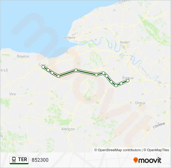 Mapa de TER de tren