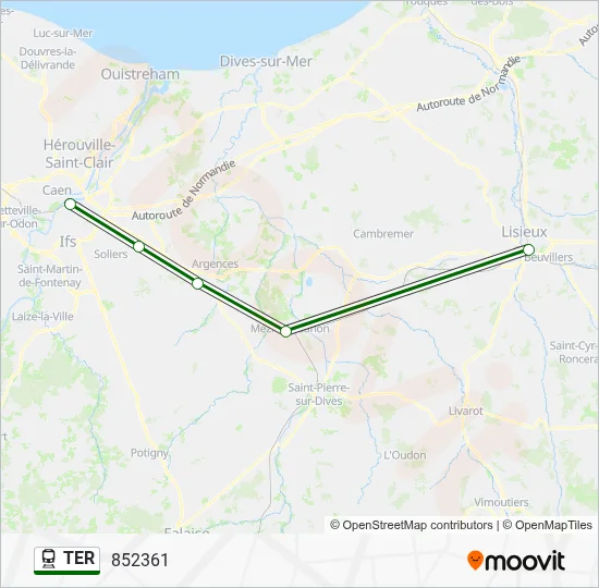 Mapa de TER de tren