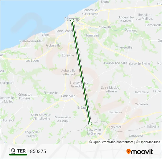 Mapa de TER de tren