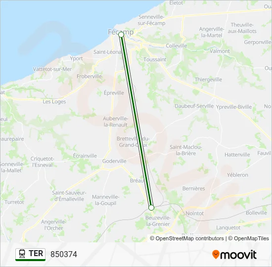 Mapa de TER de tren