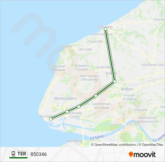 Mapa de TER de tren