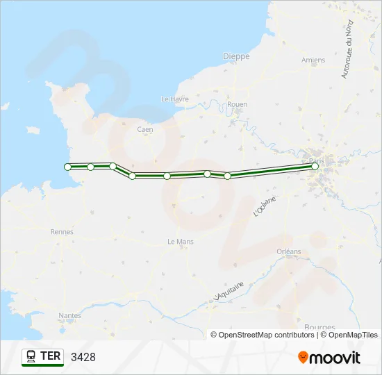 Mapa de TER de tren