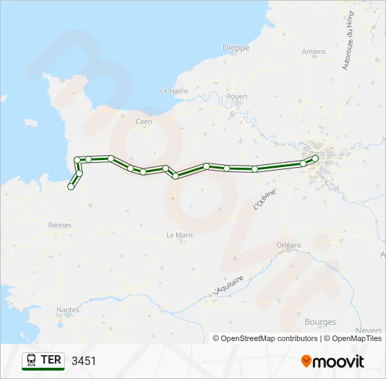 Mapa de TER de tren