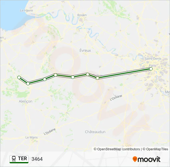 Mapa de TER de tren