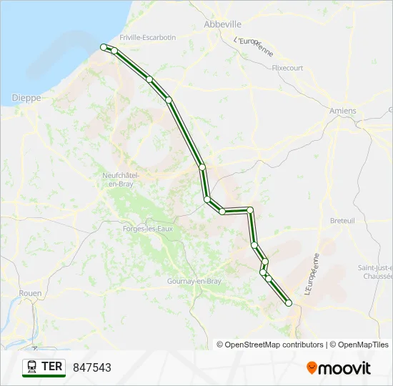 Mapa de TER de tren