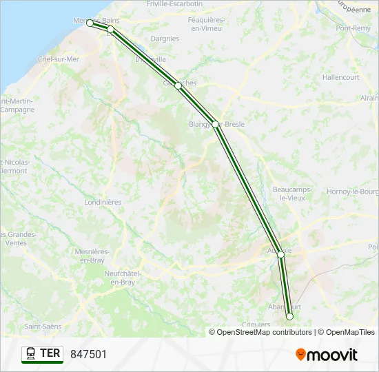 Mapa de TER de tren
