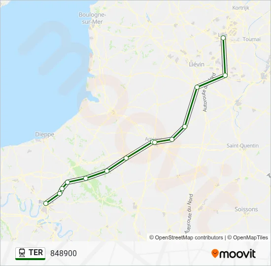 Mapa de TER de tren