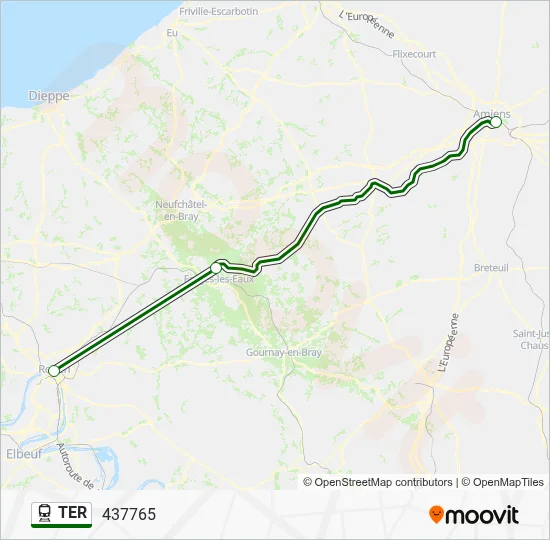 Mapa de TER de tren