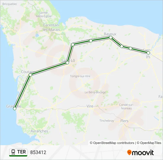 Mapa de TER de tren