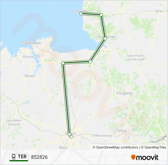 Plan de la ligne TER de train