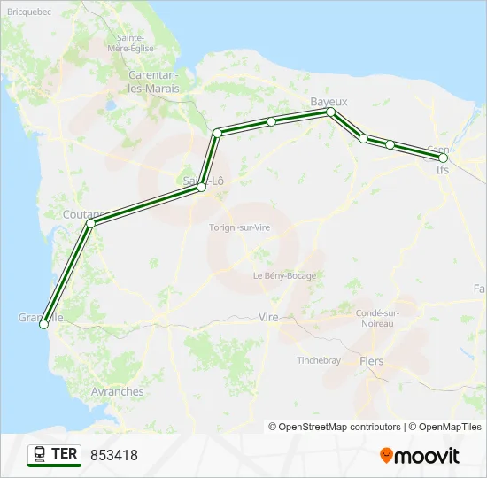 Mapa de TER de tren