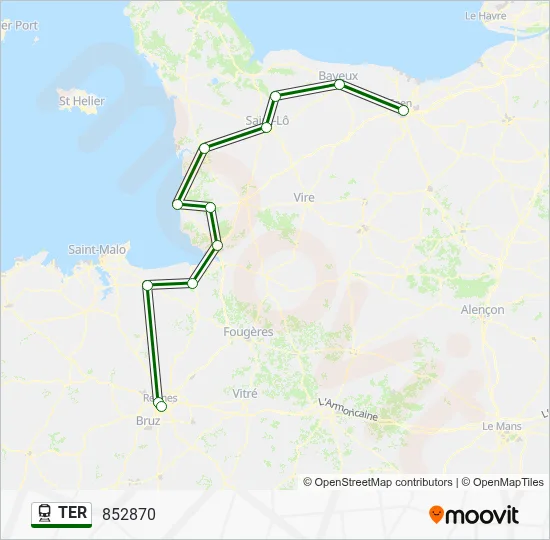 Mapa de TER de tren