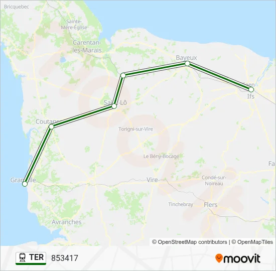 Mapa de TER de tren