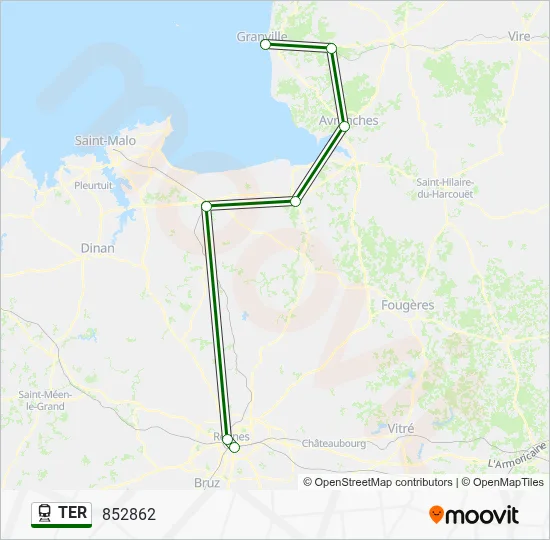Mapa de TER de tren