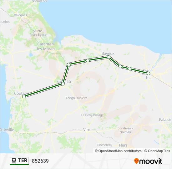 Mapa de TER de tren