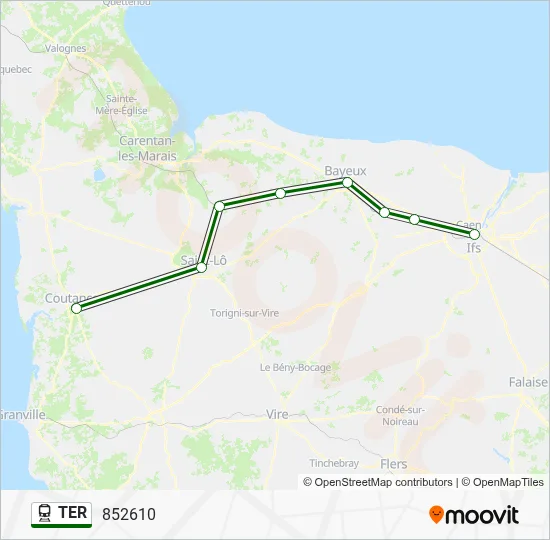 Mapa de TER de tren