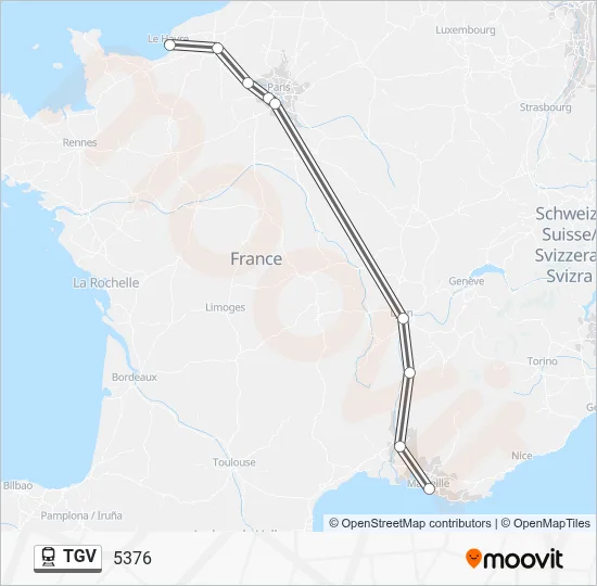 TGV Train Line Map