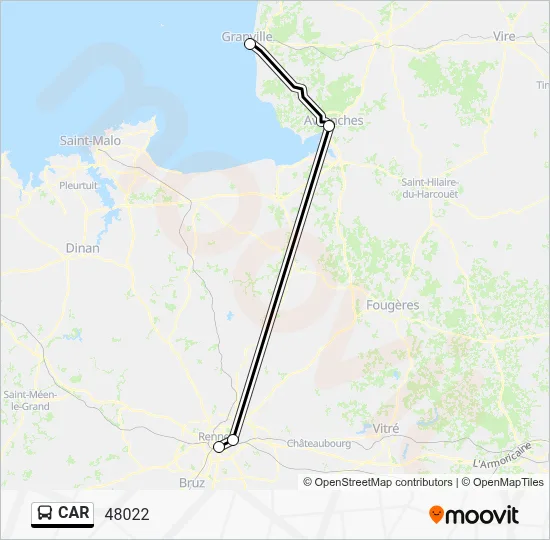 Plan de la ligne CAR de bus