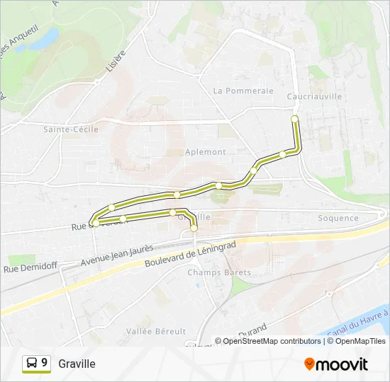 Mapa de 9 de autobús