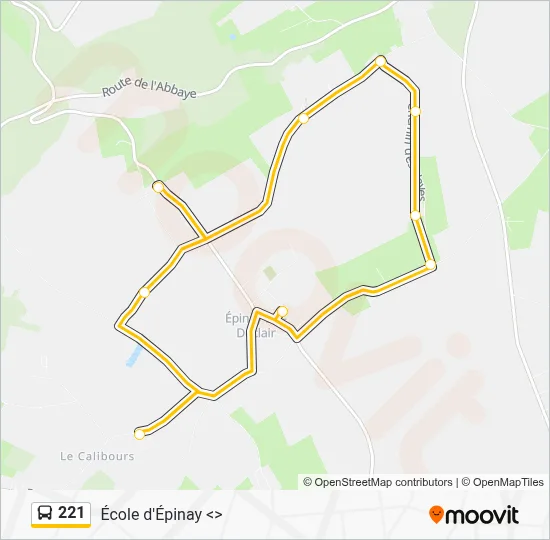 Plan de la ligne 221 de bus