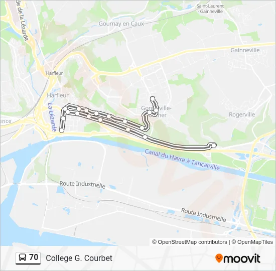 Mapa de 70 de autobús
