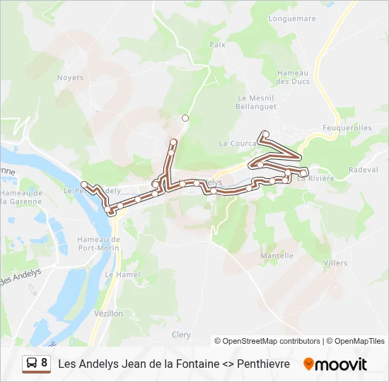 Mapa de 8 de autobús