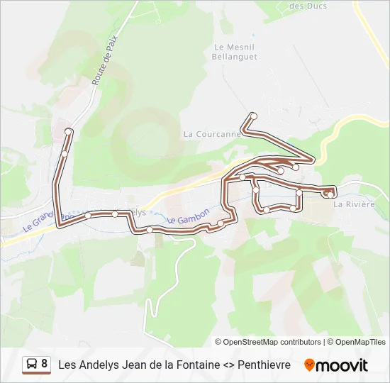 Mapa de 8 de autobús