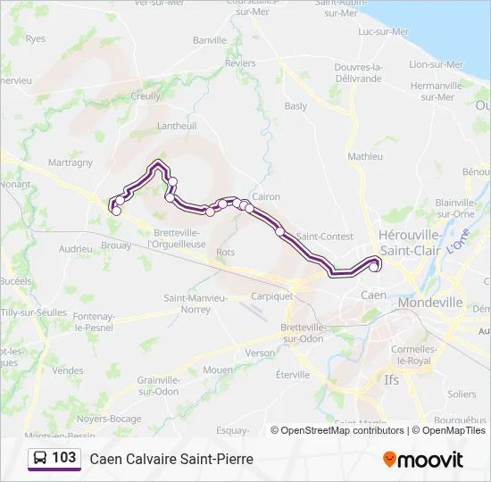 Plan de la ligne 103 de bus