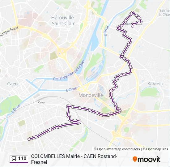 Mapa de 110 de autobús