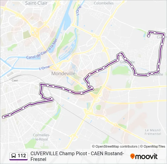 Plan de la ligne 112 de bus