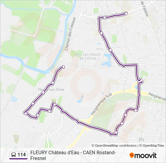 114 Bus Line Map