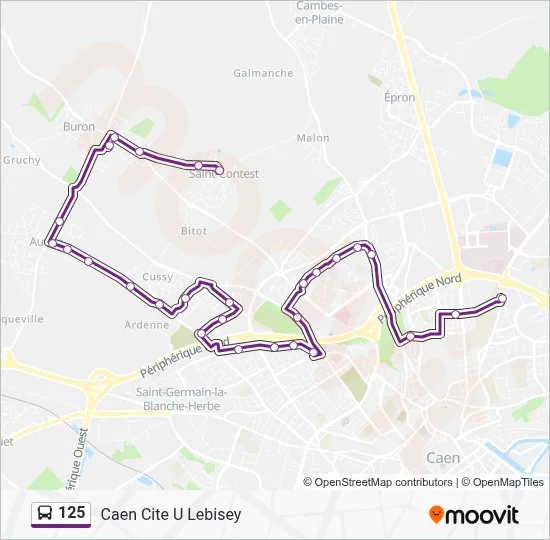 Mapa de 125 de autobús