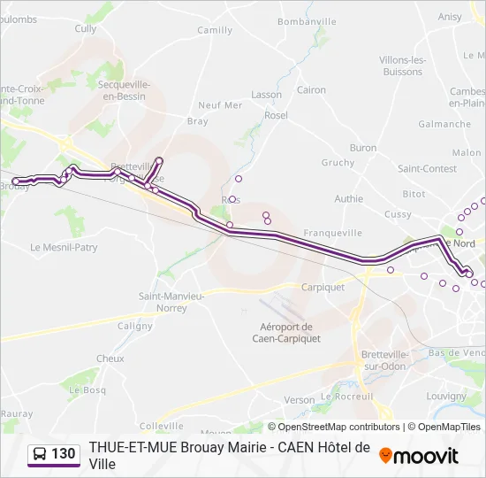 130 Bus Line Map