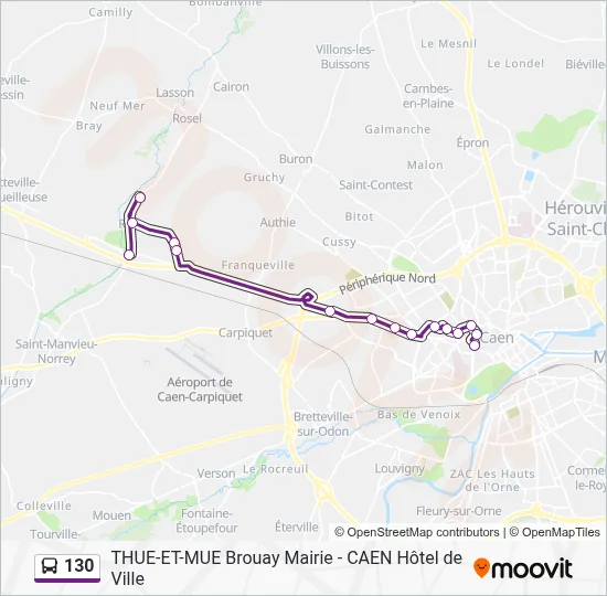 130 Bus Line Map