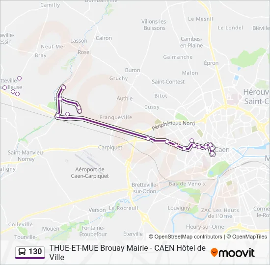 130 Bus Line Map