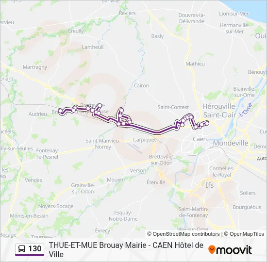 Mapa de 130 de autobús