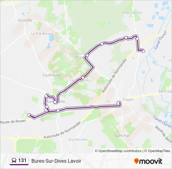 Mapa de 131 de autobús