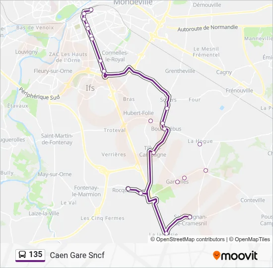 135 Bus Line Map