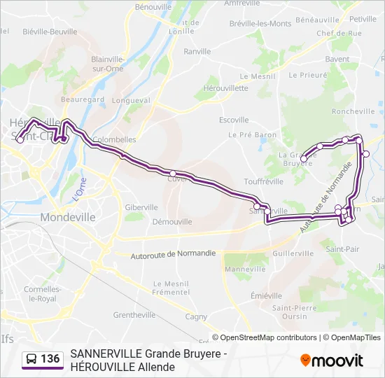 136 Bus Line Map