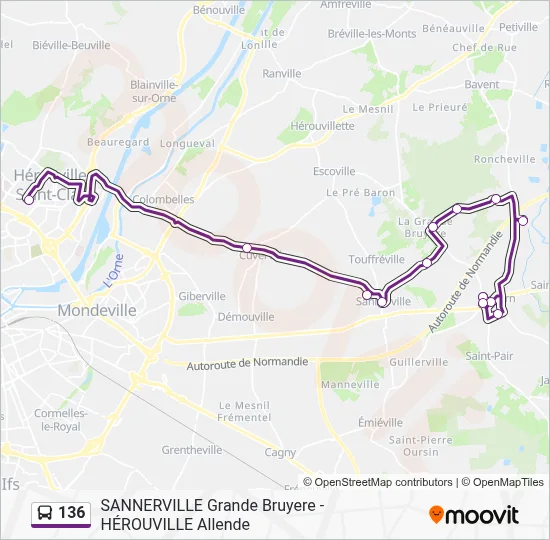 136 Bus Line Map