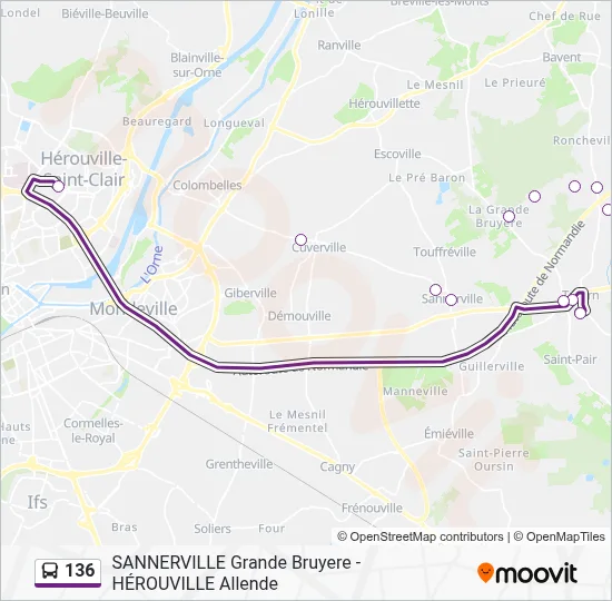 136 Bus Line Map