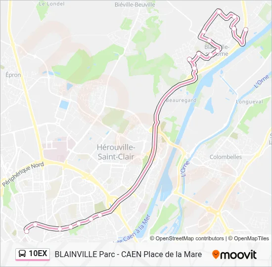 10EX Bus Line Map