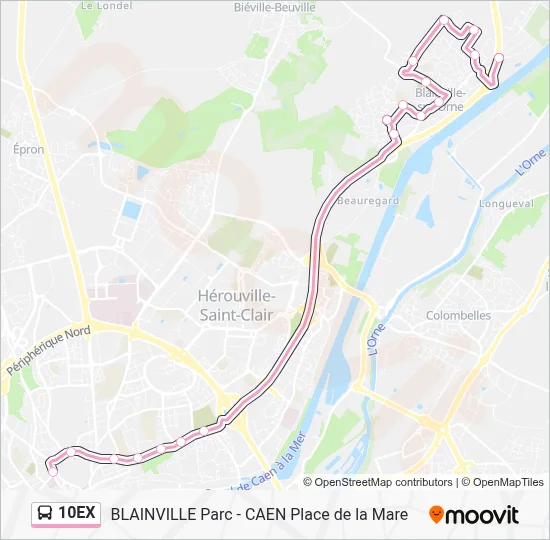Mapa de 10EX de autobús