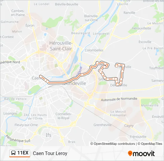 11EX Bus Line Map