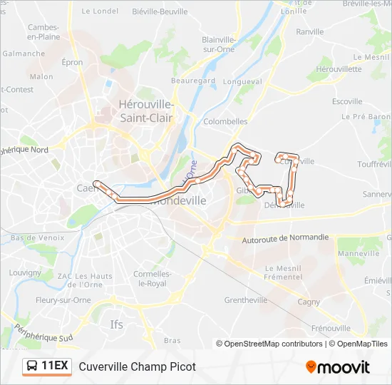 Mapa de 11EX de autobús