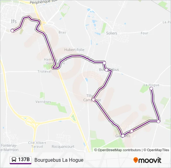 Mapa de 137B de autobús