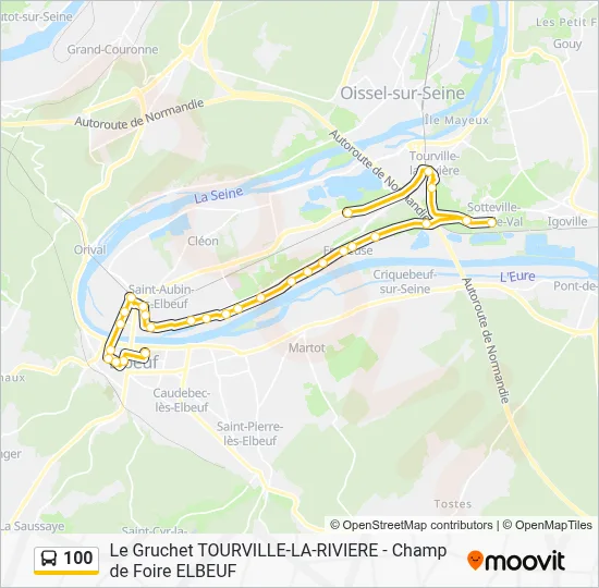 100 Bus Line Map