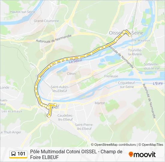 101 Bus Line Map